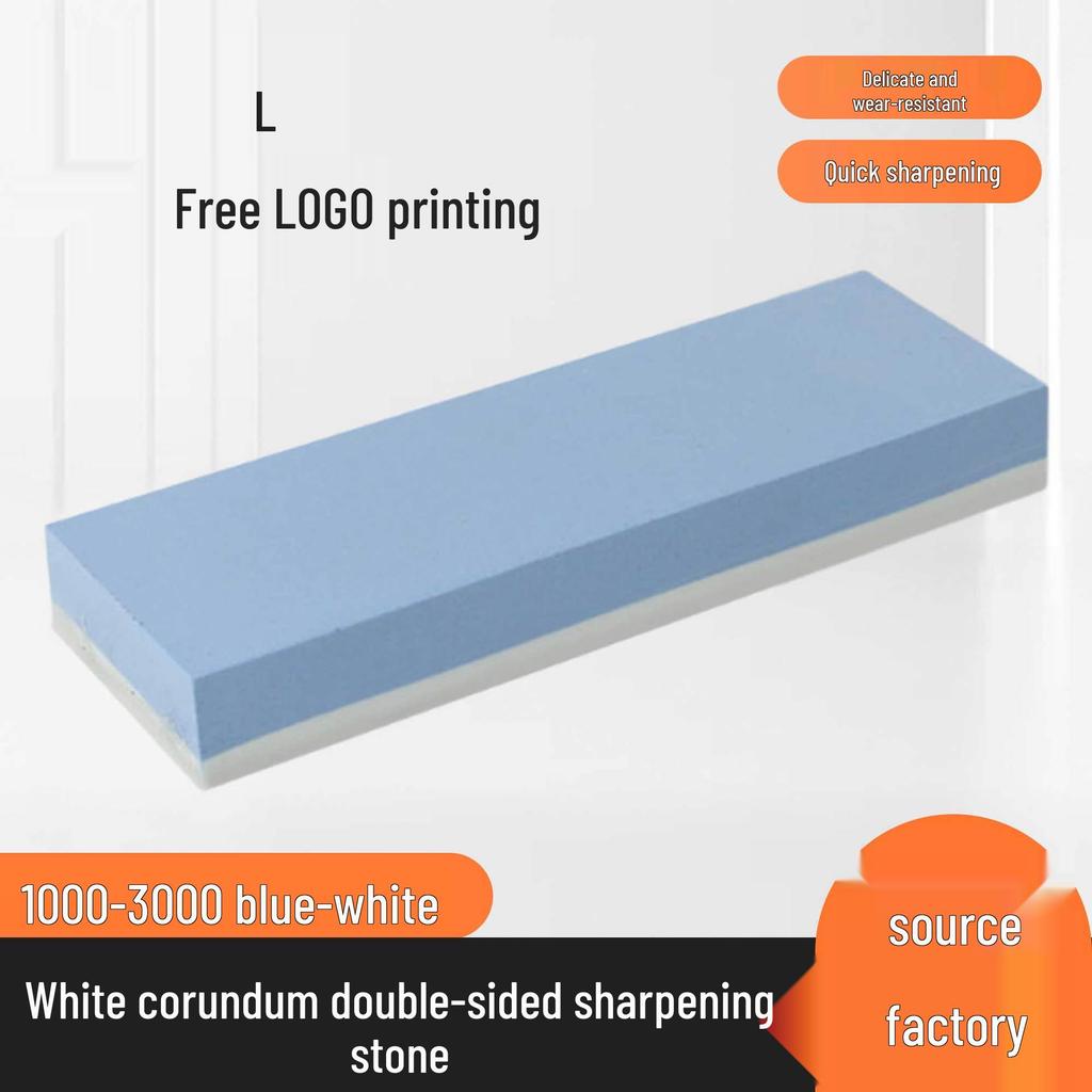 Blue & White Double-Sided Corundum Sharpening Stone - Fine Grinding Kitchen Whetstone with Multi-Specification Options.