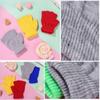 1pair New Novelty Men/Women Black Knitted Stretch Elastic Warm Half Finger Fingerless Gloves Outdoor Cycling Gloves Accessories