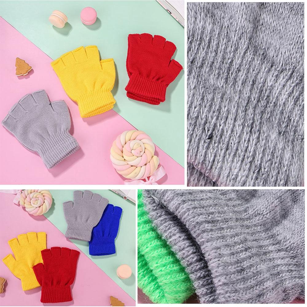 1pair New Novelty Men/Women Black Knitted Stretch Elastic Warm Half Finger Fingerless Gloves Outdoor Cycling Gloves Accessories
