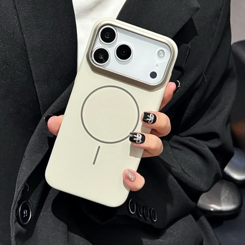 Minimalist Orange Slim Magnetic Case For For Iphone 13 12 14 1 16 17 Pro Max Plus 17E E Air for Shockproof Cover Funda