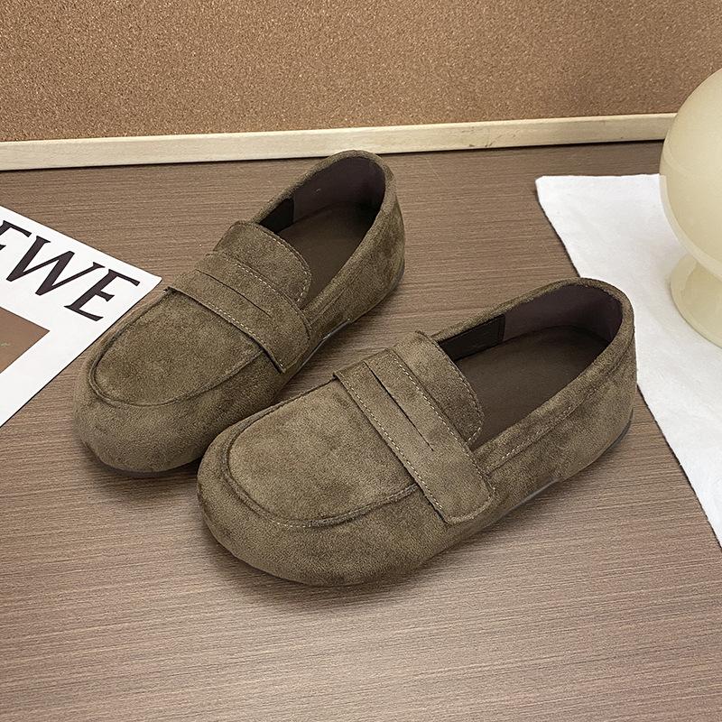 

Ретро туфли Boken на плоской подошве женские 2025 осень новые неглубокие одинарные туфли повседневные универсальные и удобные лоферы на одной педали 40 темно-зеленого