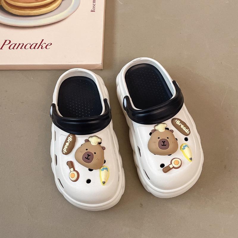 Hole shoes women's summer outer wear new indoor home non-slip muffin thick sole heightening bag head half slippers