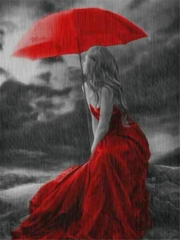 Haft diamentowy Kobiety Ręcznie Robiony Prezent Pełny Kwadrat Czerwony I Czarny Obraz Kryształki Diament Mozaika Ścienna Sztuka