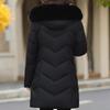 Plus Size XL-6XL Winter Long Coat Female Outerwears Hooded Elegant Faux Fur Collar Loose Thick Warm Middle Age Woman Parka
