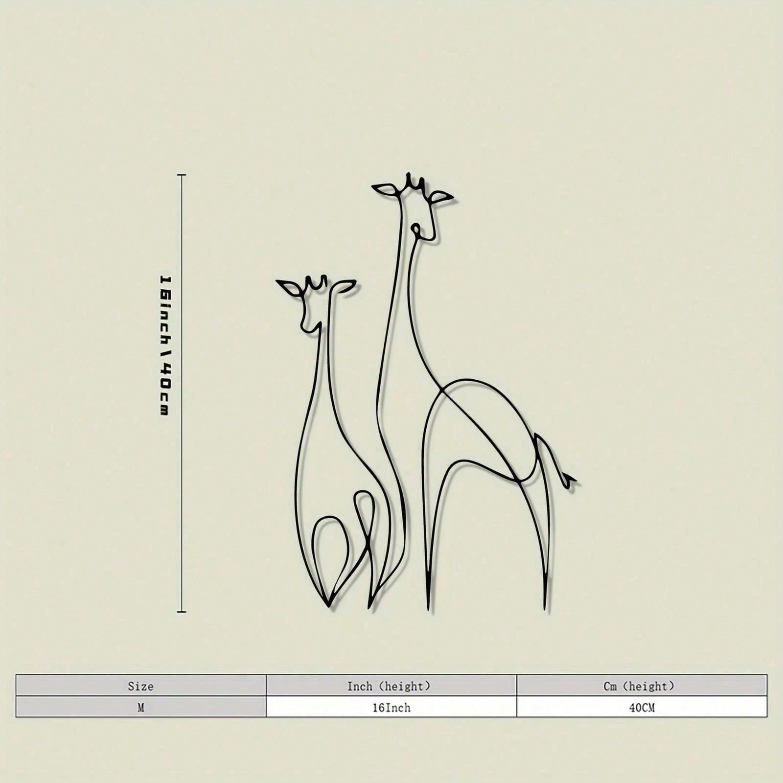 Metal Giraffe Wall Sculpture Modern Home Garden Decor Indoor Outdoor Art Gift 40x29.5 разноцветный