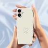 For iPhone 17 Case White Love Pattern Printing Straight Edge TPU Phone Back Cover