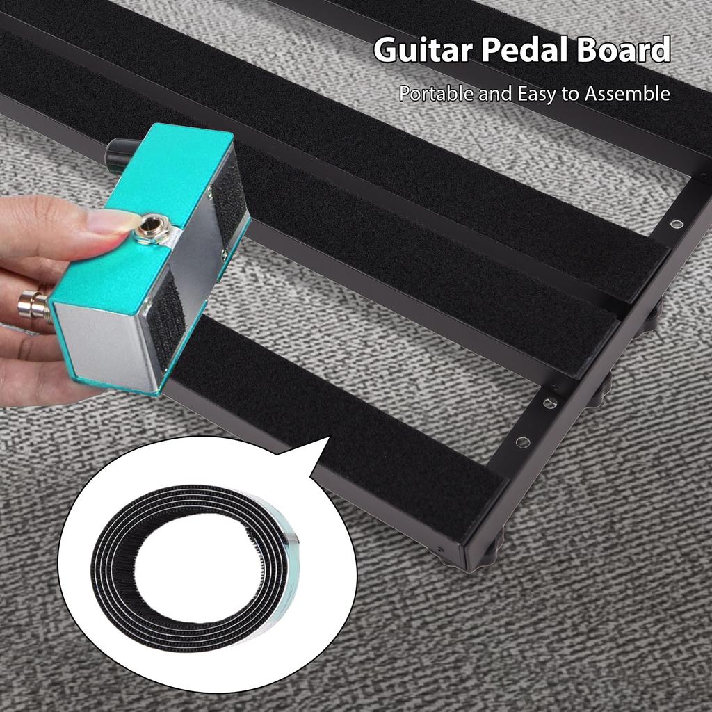 Guitar Pedal Board Aluminum Alloy Effect Pedalboard Compartment Storage Power Cord Portable Easy Assemble Pedal Board for Guitar