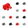 50pcs MOC Parts 30526 53540 Brick Modified 1 X 2 with Pins Compatible Bricks DIY Building Blocks Particle Kid Brain Toy Gift