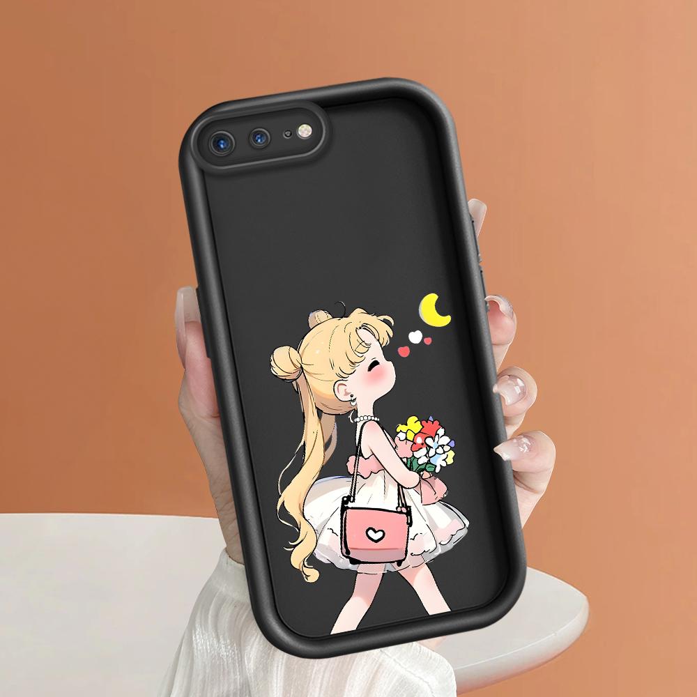 Cute Cartoon Girl Phone Case for iPhone Samsung Galaxy Xiaomi Redmi POCO HUAWEI Honor Shockproof Rubber Soft Flexible Cover Casing