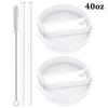 30oz/40oz Tumbler Lid Replacement Fit for Stanley Cup, 2 Pack Replacement Tumbler Lids , with 2 Straws and 1 Cleaning Brush