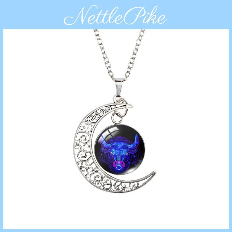 Chic Zodiac Moonlight Gemstone Necklace With Versatile Length And Captivating Design