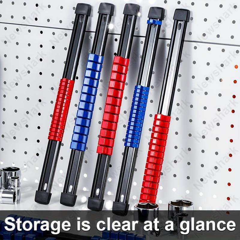 6pcs Socket Organizer, 1/2 Inch, 3/8 Inch And 1/4 Inch Drive Socket Rail Holders, Heavy Duty Socket Racks, Black Rails