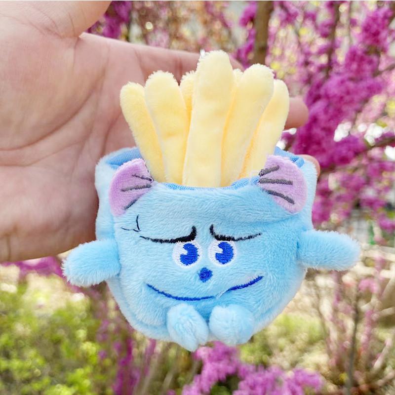 Playful Fun And Plush Keychain Toys Featuring Cartoon Hamburger And Fries French