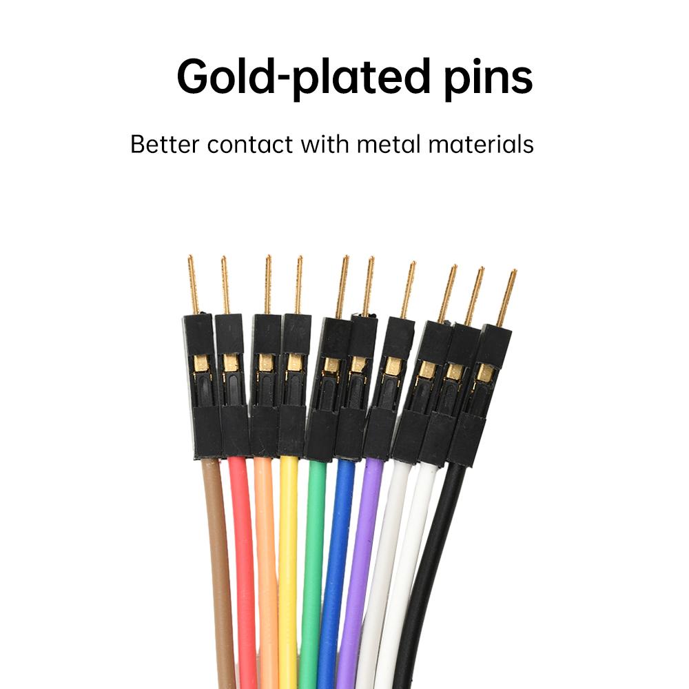 10PIN Pure Copper DuPont wire male to male,female to male,female to female,2.54 terminal connection wire 28core gold-plate cable