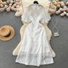 European Gold Style Embroider Ruffle Sleeve Princess Dress Lace