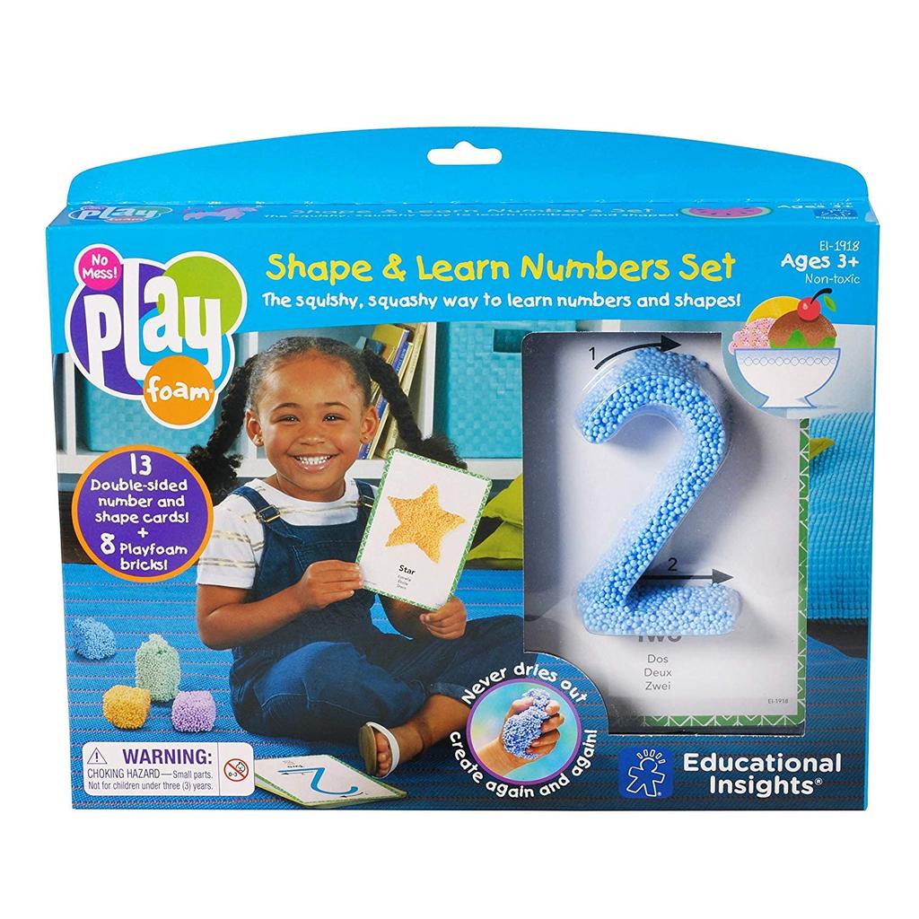 Learning Resources Clay Squeeze Play Foam Numbers and 8 Authentic Shapes, Colors, EI1918,