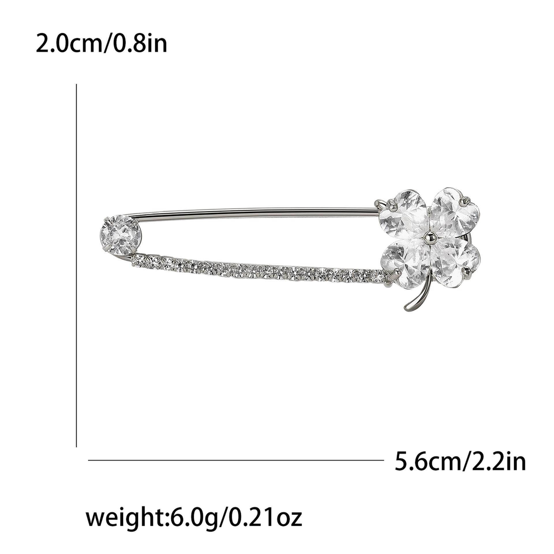 

Простая брошь в виде четырехлистного клевера со стразами Lucky Alloy, легкая, роскошная, высокого класса, для женского костюма, кардигана, корсажа, ювелирных изделий, большая булавка