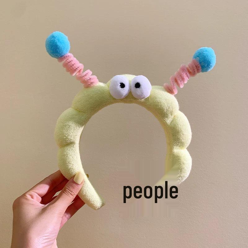 Yu Shuxin Inspired Big Eye Fluffy Headband for Women - Cute & Fun Hair Accessory for Washing Face & Photos