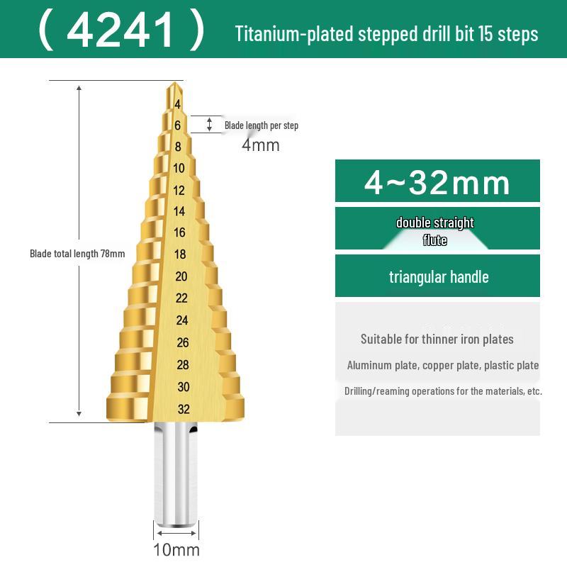 Cobalt-Stepped Twist Drill Bit for Hand Drills - Ideal for Steel & Stainless Steel