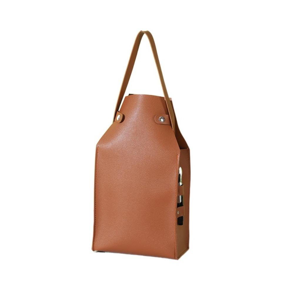 

Сумка для красного вина на 2 бутылки, переносная подарочная сумка для вечеринки, элегантная сумка для винных бутылок коричневый