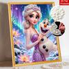 Disney Elsa pearl painting handmade diy pearl art painting simple living room hanging painting decoration with aurora and snowflakes