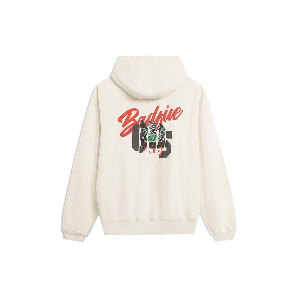 Li Ning Bad Five Letter Zipper Hoodie Loose Casual Cardigan Unisex Hoodies Gray AWDTE07-1