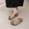 Fashion Shoes Women Slippers Summer Platform Pantofle Fretwork Heels Slides Soft 2025 Flat Round Toe Slippers Women Summer Female Shoes