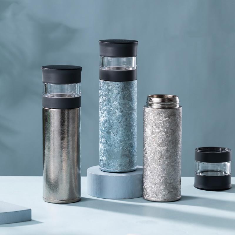 420ML Reiner Titan Thermobecher Doppelwandig Vakuum Große Kapazität Isolierbecher Büro Zuhause Tumbler Outdoor Wasserflasche Geschenke