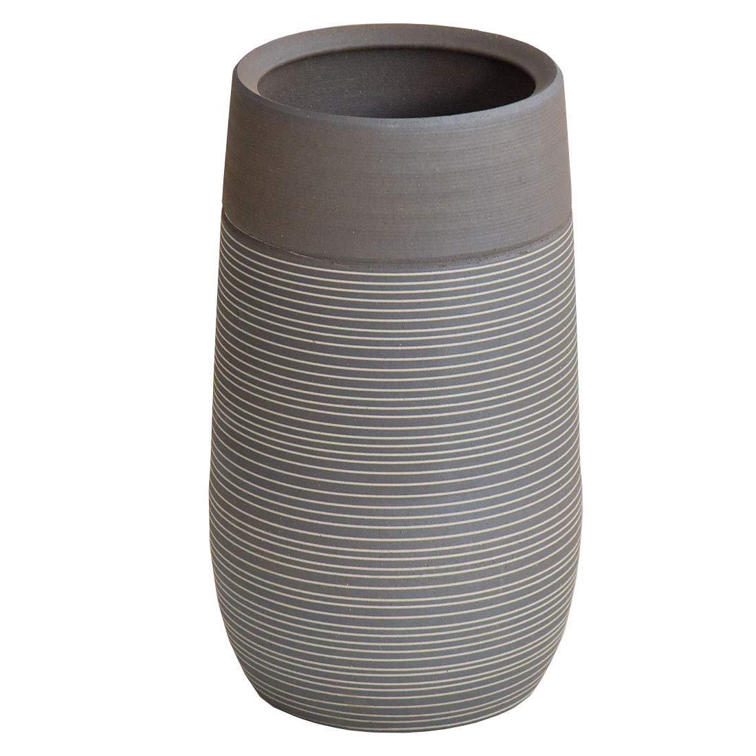 

Tansu no Gen Shigaraki ware umbrella carbonized made in striped 25700004 01 stand, bullet-shaped, ceramic, Japan, stylish, 25x25x44cm, (gray), [46839]