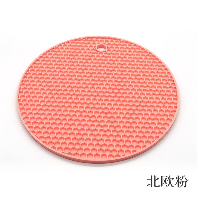 Round Insulation Silicone Mat Non-Slip Heat-Resistant Anti-Scalding Honeycomb Microwave Oven Mat Pot Holder Thicken Coasters