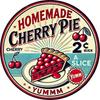 Vintage Cherry Pie Metal Tin Sign Round Aluminum Wall Art Kitchen Decor