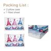 1/3-Piece Bed Set With Pointed Hat Dwarf Pattern Fairy Tale Fun Design Includes 2 Pillowcases For Bedroom Living Room
