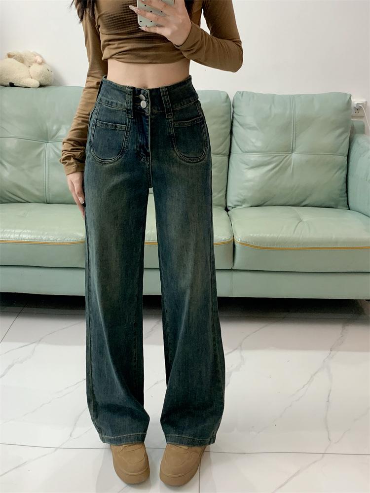 Women’s 2024 Retro High Waist Fleece Lined Flare Jeans - Plus Size Slimming Wide Leg Winter Pants