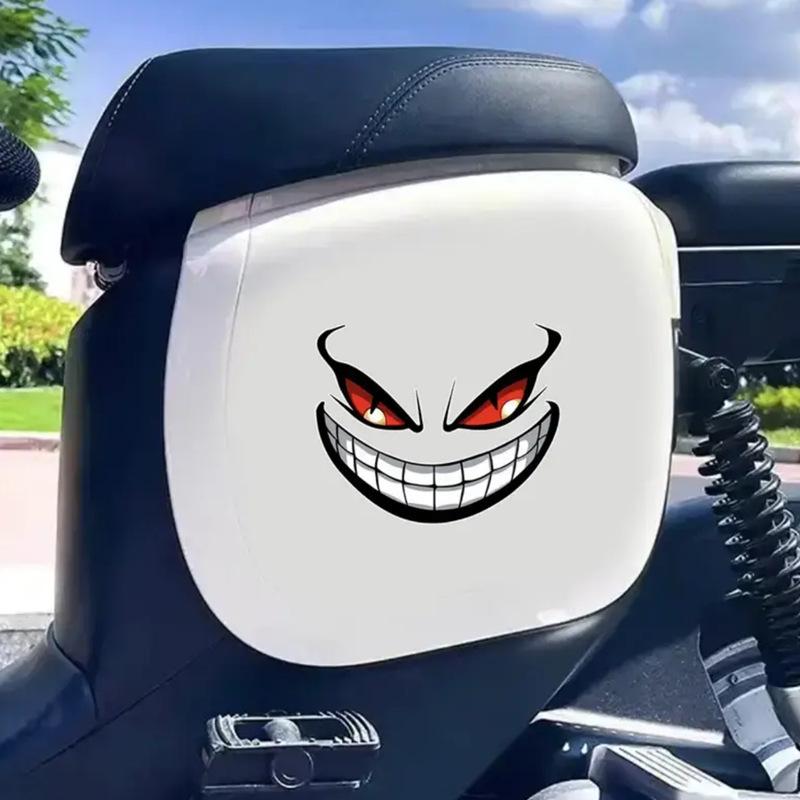 Waterproof Devil Smiley Car & Motorcycle Sticker - Cartoon Expression for Cross-Border Trade