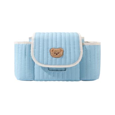 Zipper Embroidered Bag Large Capacity Soft Padded Tote Bag Multiple Compartments Fluffy Stroller Nappy Bag Babies Accessories
