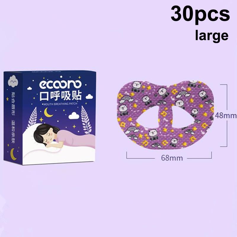 

30 Pcs Cartoon Anti Snoring Nose Breathing Improving Patch Mouth Closure Tape Sleep Aid Breathing Stickers Mouth Ease Sleep Tape Large