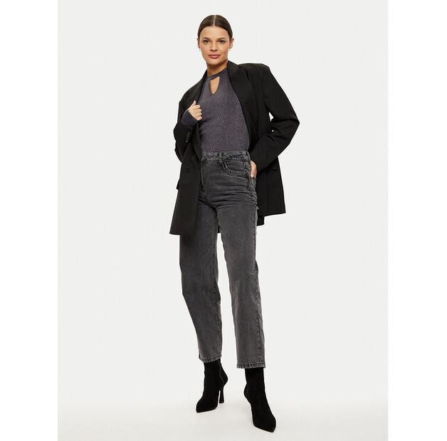 Morgan Jeans 242-PSTRASS Gray Mom Fit
