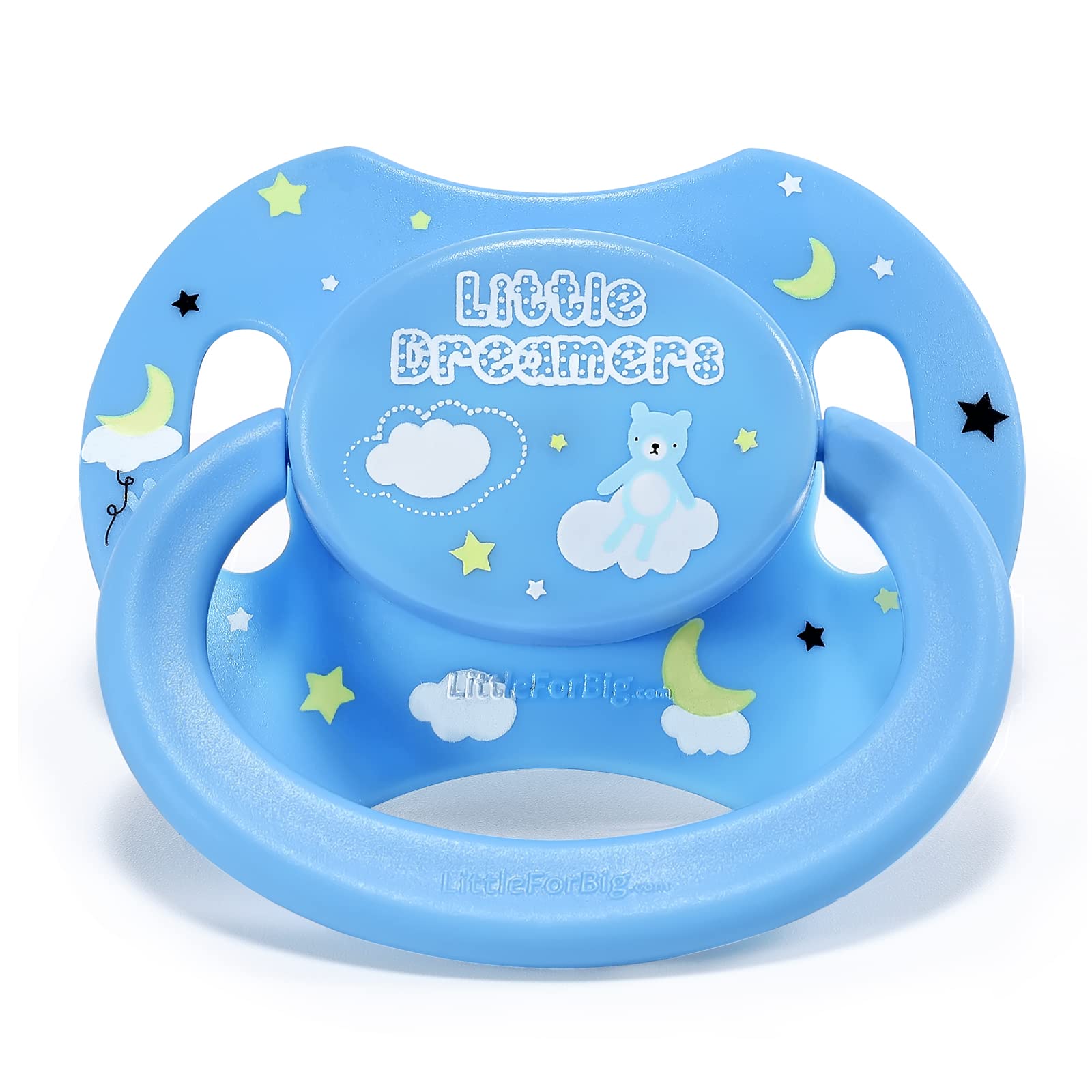 

LittleForBig Adult New Model 2nd Generation with Lid Blue Pacifier, [Sleeping Bear]