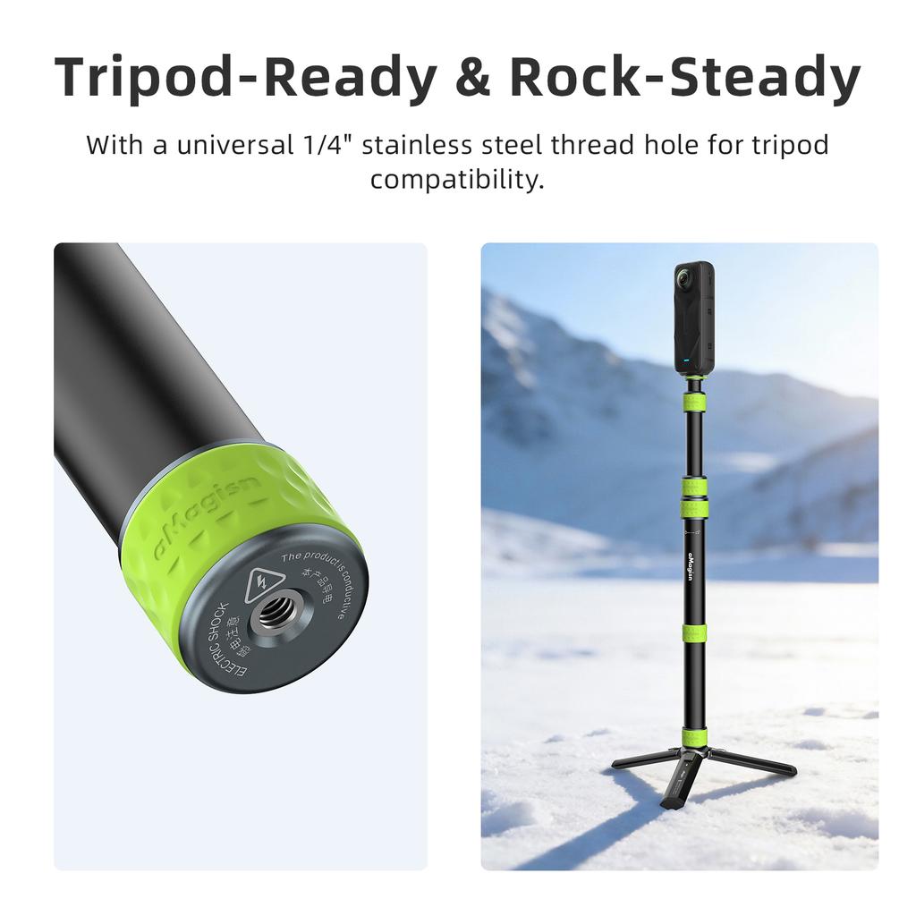 Aluminum Alloy Telescopic Stick Multi-Purpose Riding Selfie Sticks 1/4" Thread Motorcycle Mount Kit for Insta360/GoPro/DjI/SJCAM