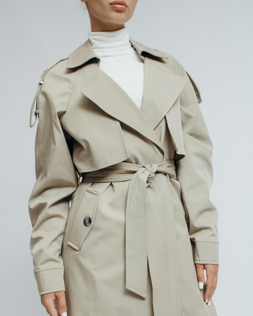Langer Trenchcoat für Damen ICON 223 36 hellbeige
