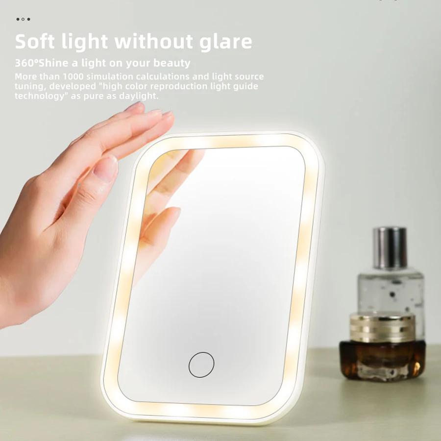 Makeup Mirror With Light White LED Daylight Vanity Mirror Detachable/Storage Base 3 Modes Mirror With Light Gift USB Cable