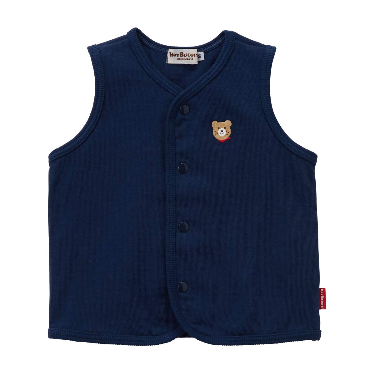 

MIKIHOUSE HOT BISCUITS Темно-синий для мальчиков и Размер S Жилет, Синий, Девочки, (70-80см), Код 73-5702-824