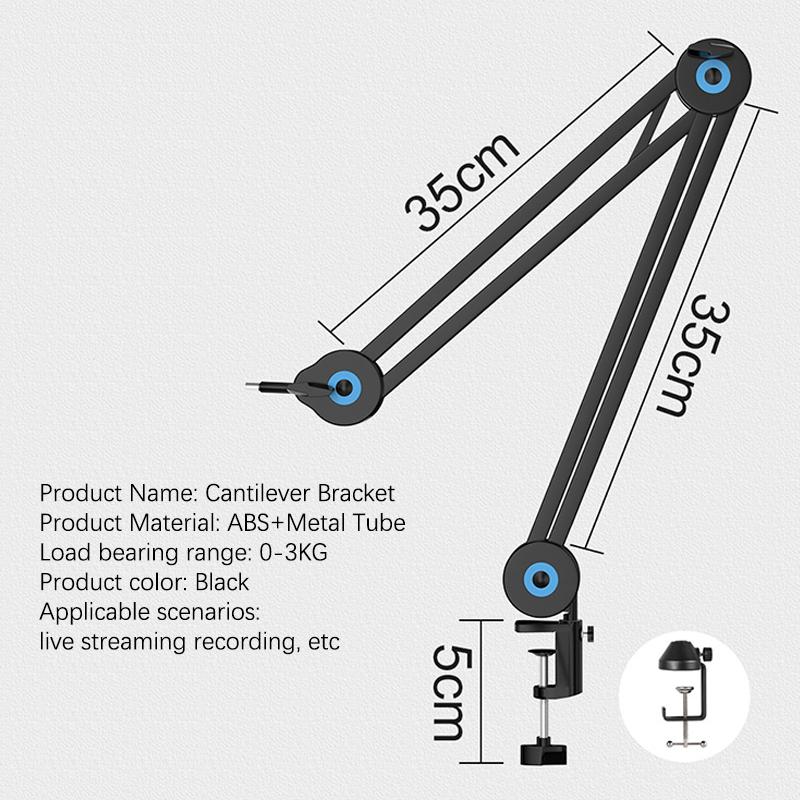 Adjustable Microphone Boom Arm Stand Bracket For Gaming Streaming Recording Usb Condenser Mic Desktop Mount Fold Mike Holder