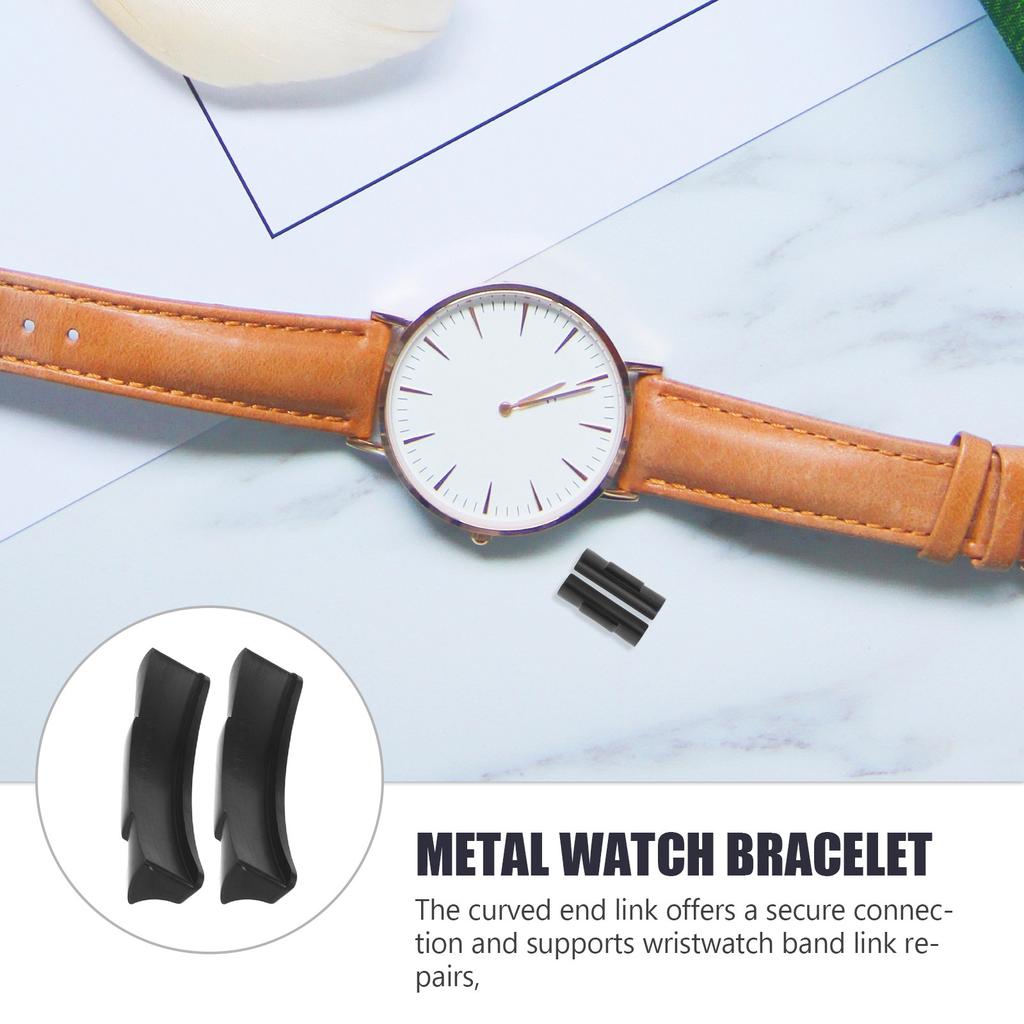 2Pcs Metal Watch Band End Link Replacement Adapter 20Mm Curved Connector for Watch Strap Supplies