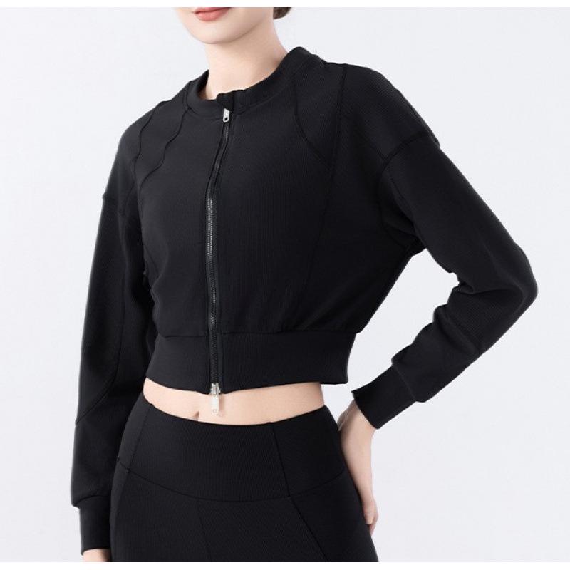 New Women s Spring/Summer Double Zipper Sports Jacket - Casual Running & Yoga Top with Waist-Cinched Design S (40-48kg)
