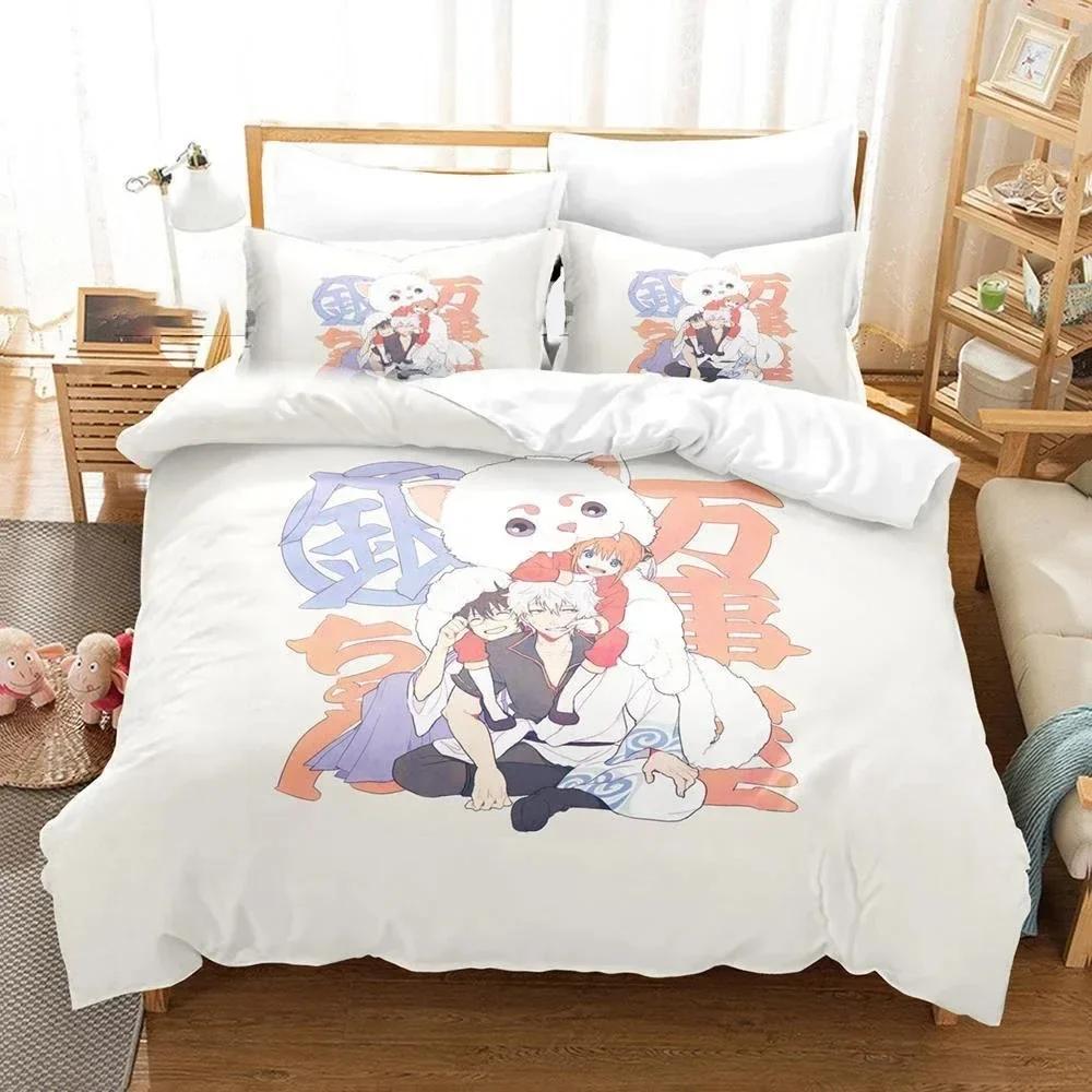 3D Gintama Anime Gintoki Sakata Bedding Set Printed Bed Set With Pillowcase Duvet Cover Soft Single Double Queen Super King Size