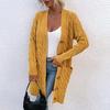TIFICY Women's Fashion Casual Fall Winter Solid Color Print Long Sleeve V-Neck Sweaters