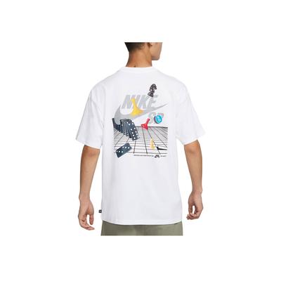 Nike Sb Graphic Print Skateboard Short Sleeve T-Shirt Men Tops White FJ1136-100