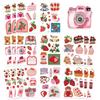8 Korean Cartoon Strawberry Collage Stickers Can Be DIY Decorative Guka Hand Account Small Card Mobile Phone Case