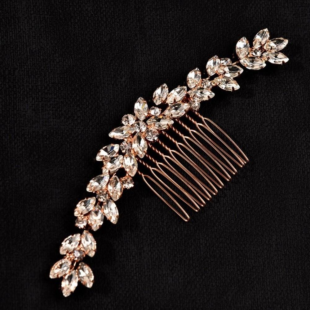 Silver Toothed Insert Comb Gold Hair Clip Luxury Rhinestone Hairpin  Festival
